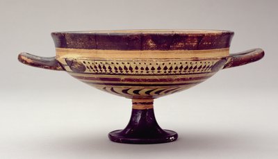 Laconian Kylix Cup Depicting Zeus and Hermes, c.550-530 BC by Greek